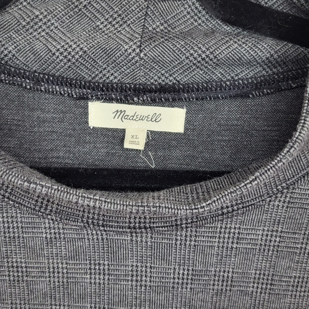 Madewell Women Gray Wide-Sleeve Mockneck Boxy Oversize Top Size XL